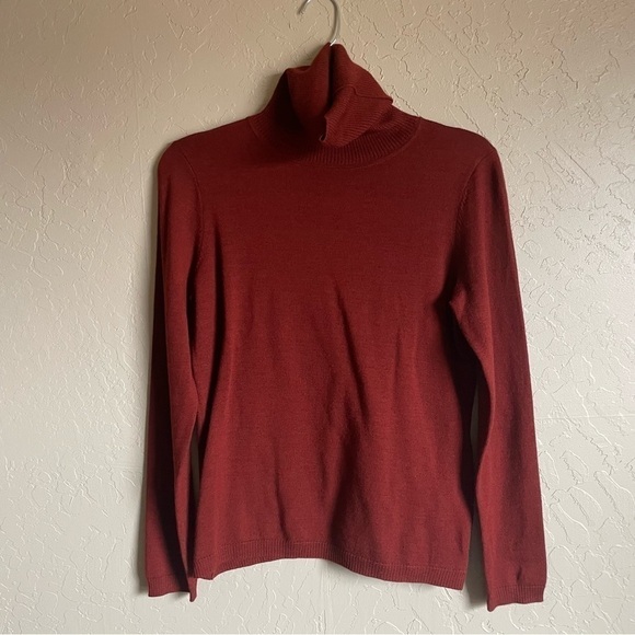 Pendleton Rust Turtle Neck Sweater Merino Wool - Picture 2 of 7
